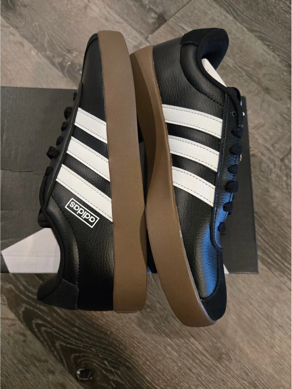 adidas VL Court 3.0 Womens 8 men 7 Black White Gum ID8796 Brand New OG Box